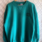 Vintage 90's Russell Athletic Teal Blue Blank Crewneck Sweater Size XXL