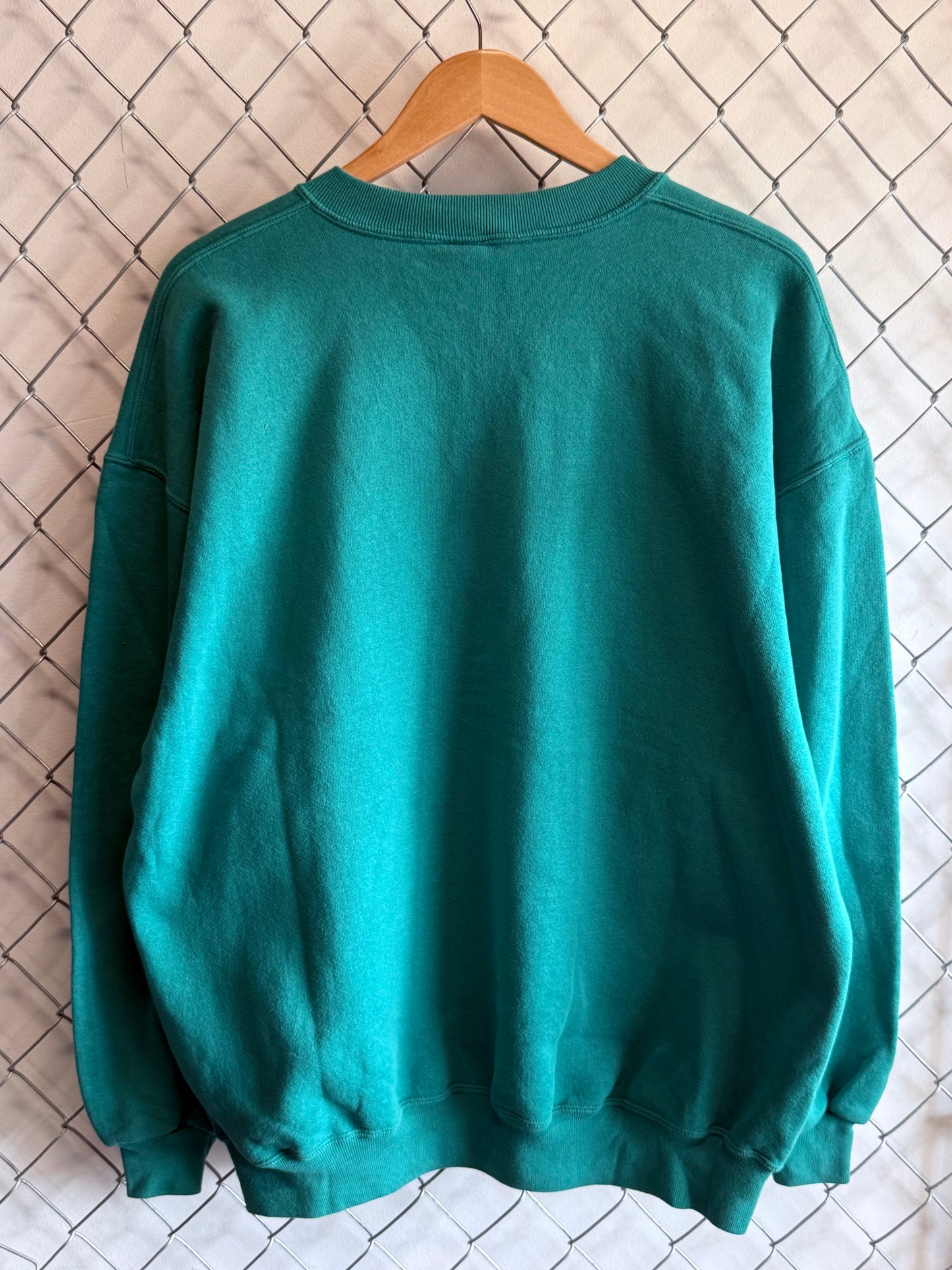 Vintage 90's Russell Athletic Teal Blue Blank Crewneck Sweater Size XXL