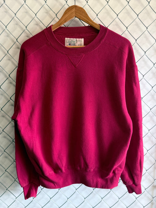 Vintage 90's Russell Athletic LL Bean Blank Red Crewneck Sweater Size Medium