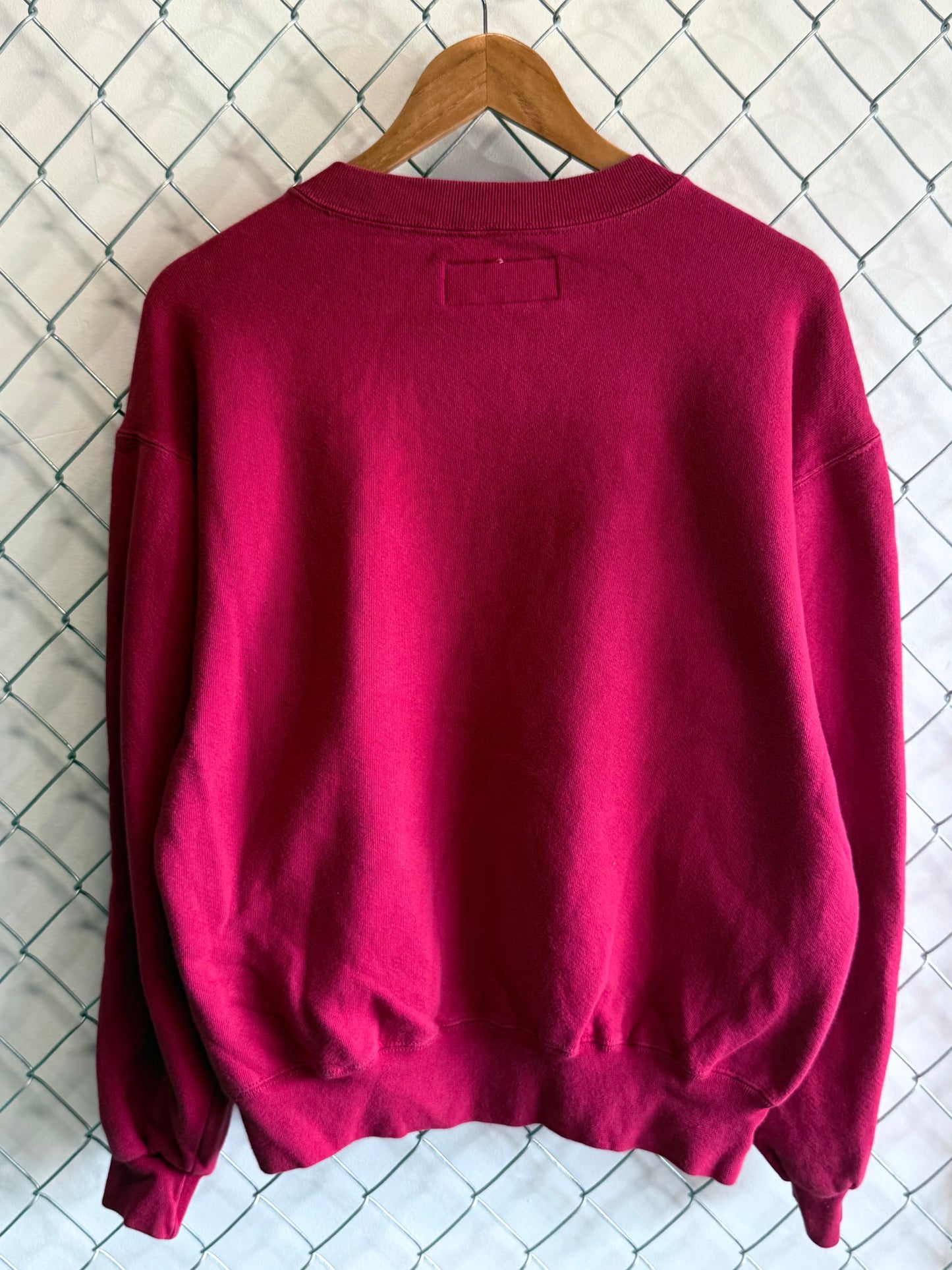 Vintage 90's Russell Athletic LL Bean Blank Red Crewneck Sweater Size Medium