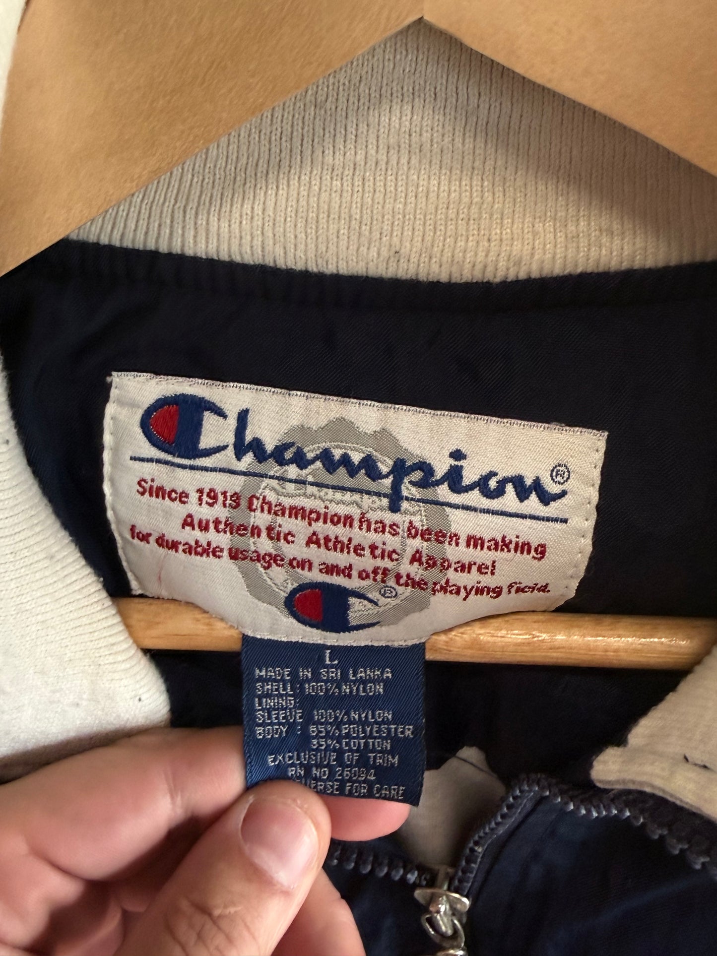 Vintage 90's Champion Quarter Zip Windbreaker Jacket Size Large