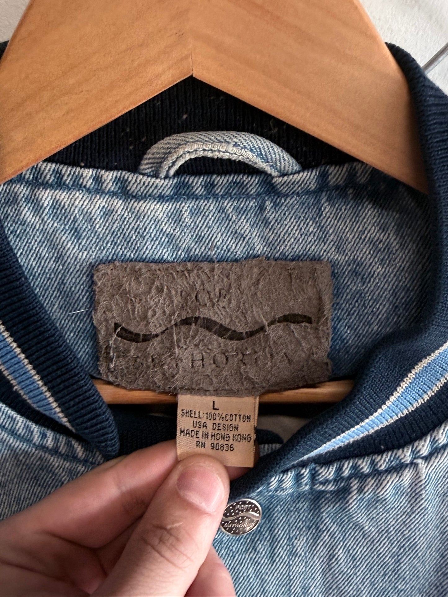 Vintage 90's Denim Postal Service Denim Bomber Jacket Size Large