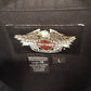 Vintage Harley Davidson Cut Off Biker Button Up Shirt Size Large