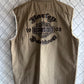 Vintage Harley Davidson Cut Off Biker Button Up Shirt Size Large