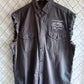 Vintage Harley Davidson Cut Off Biker Button Up Shirt Size Large