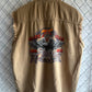 Vintage Harley Davidson Cut Off Biker Button Up Shirt Size Large