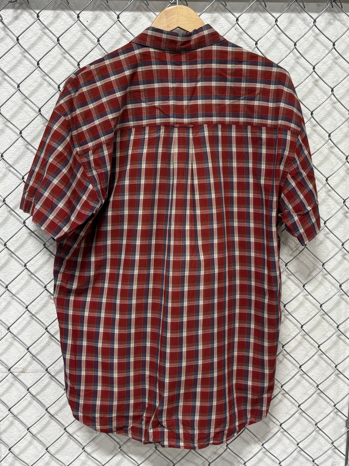 Chaps Ralph Lauren Checkered Short Sleeve Button Up Shirt Size Large