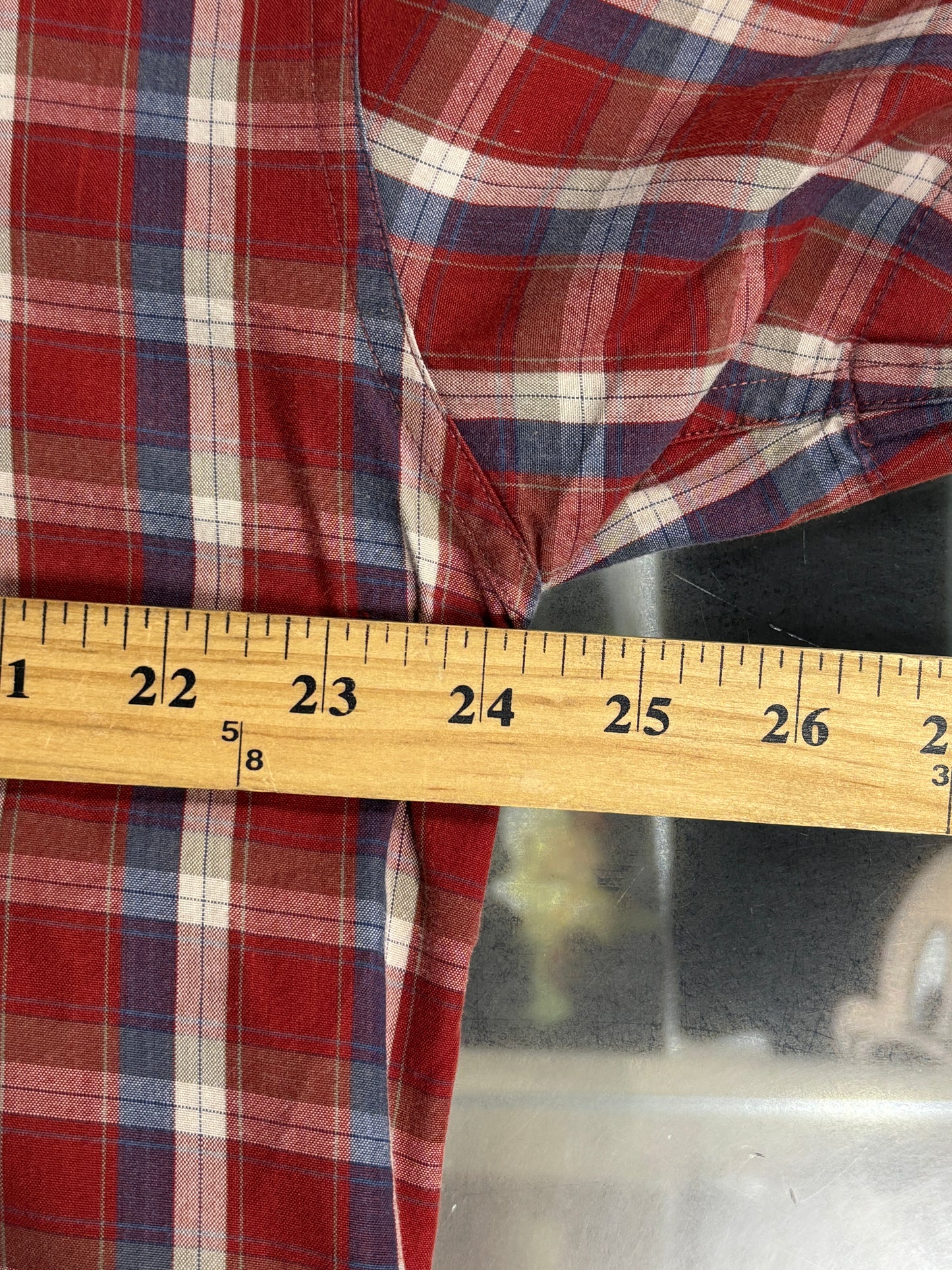 Chaps Ralph Lauren Checkered Short Sleeve Button Up Shirt Size Large