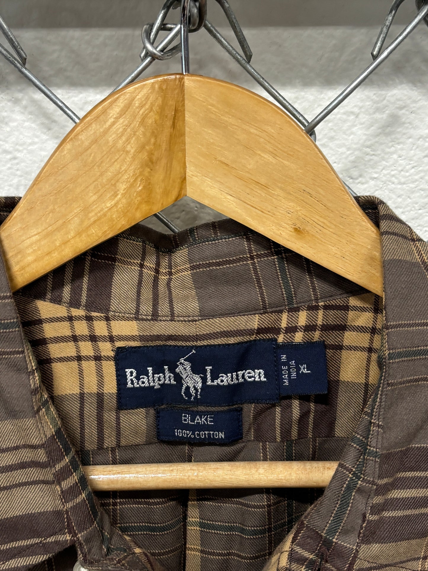 Polo Ralph Lauren Blake Brown Long Sleeve Plaid Shirt Size XL