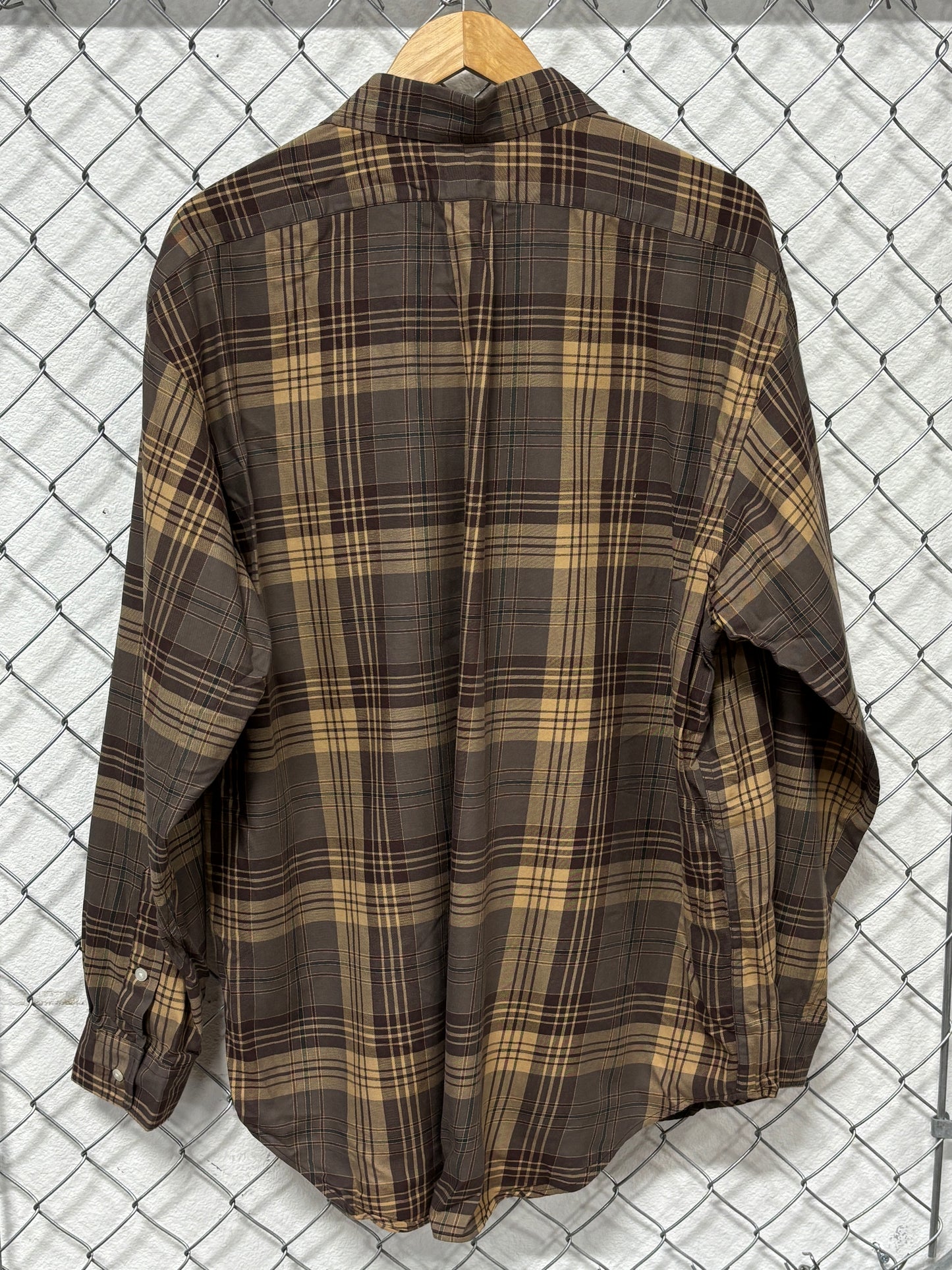 Polo Ralph Lauren Blake Brown Long Sleeve Plaid Shirt Size XL