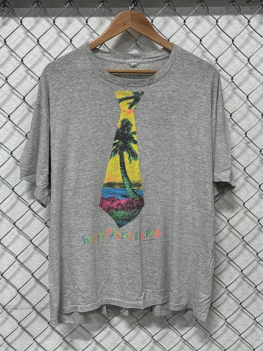 Vintage 90's Happy Fathers Day Tie Graphic Tee Size XL