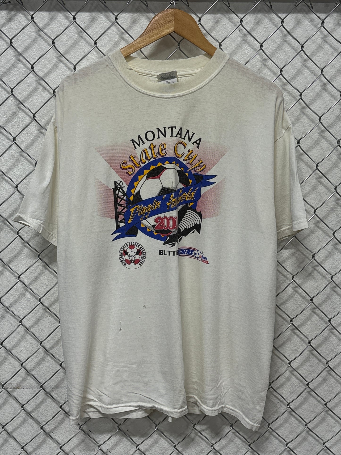 Vintage 2000 Montana Soccer State Cup Tournament Graphic Tee Size XL
