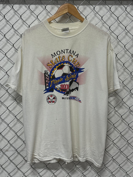 Vintage 2000 Montana Soccer State Cup Tournament Graphic Tee Size XL