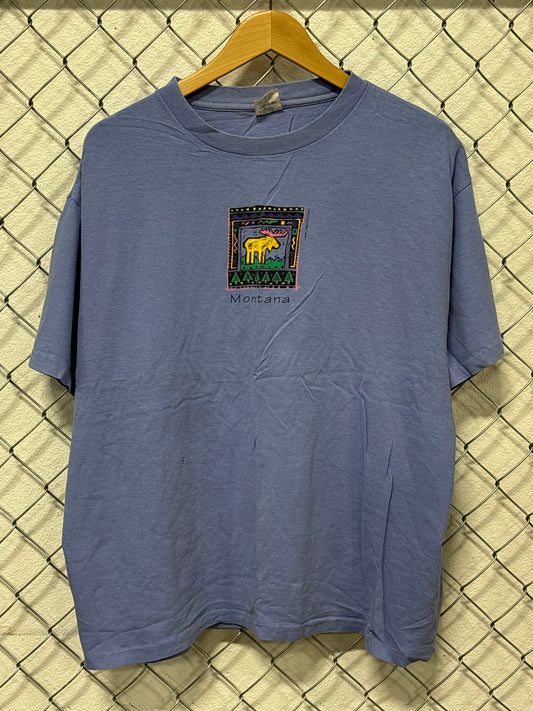 Vintage 90's Montana Moose Nature Graphic Tee Size XL