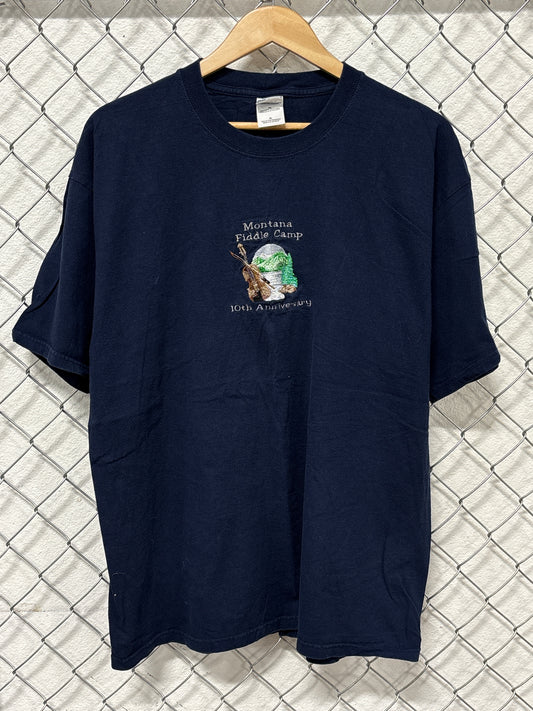 Vintage Y2K Montana Fiddle Camp Music Graphic Tee Size XL