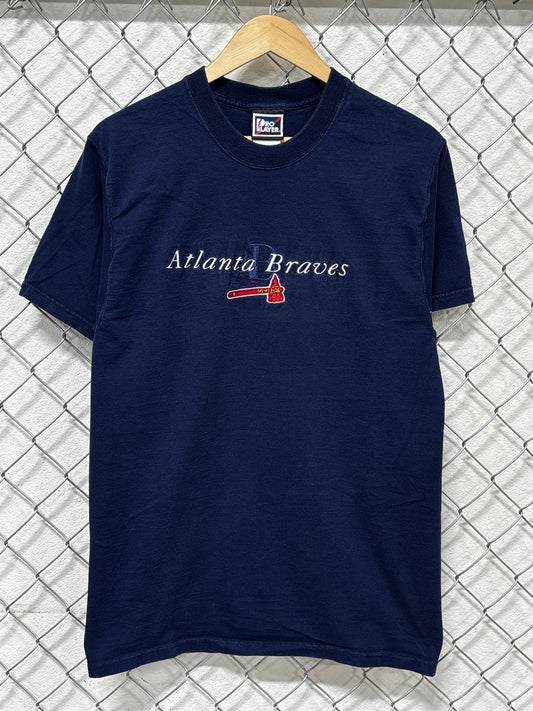 Vintage 90's Pro Player Atlanta Braves Embroidered Baseball Tee Size Medium