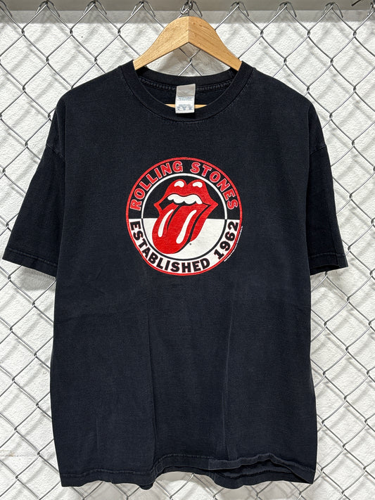 Vintage Y2K Rolling Stones Band Logo Graphic Tee Size XL