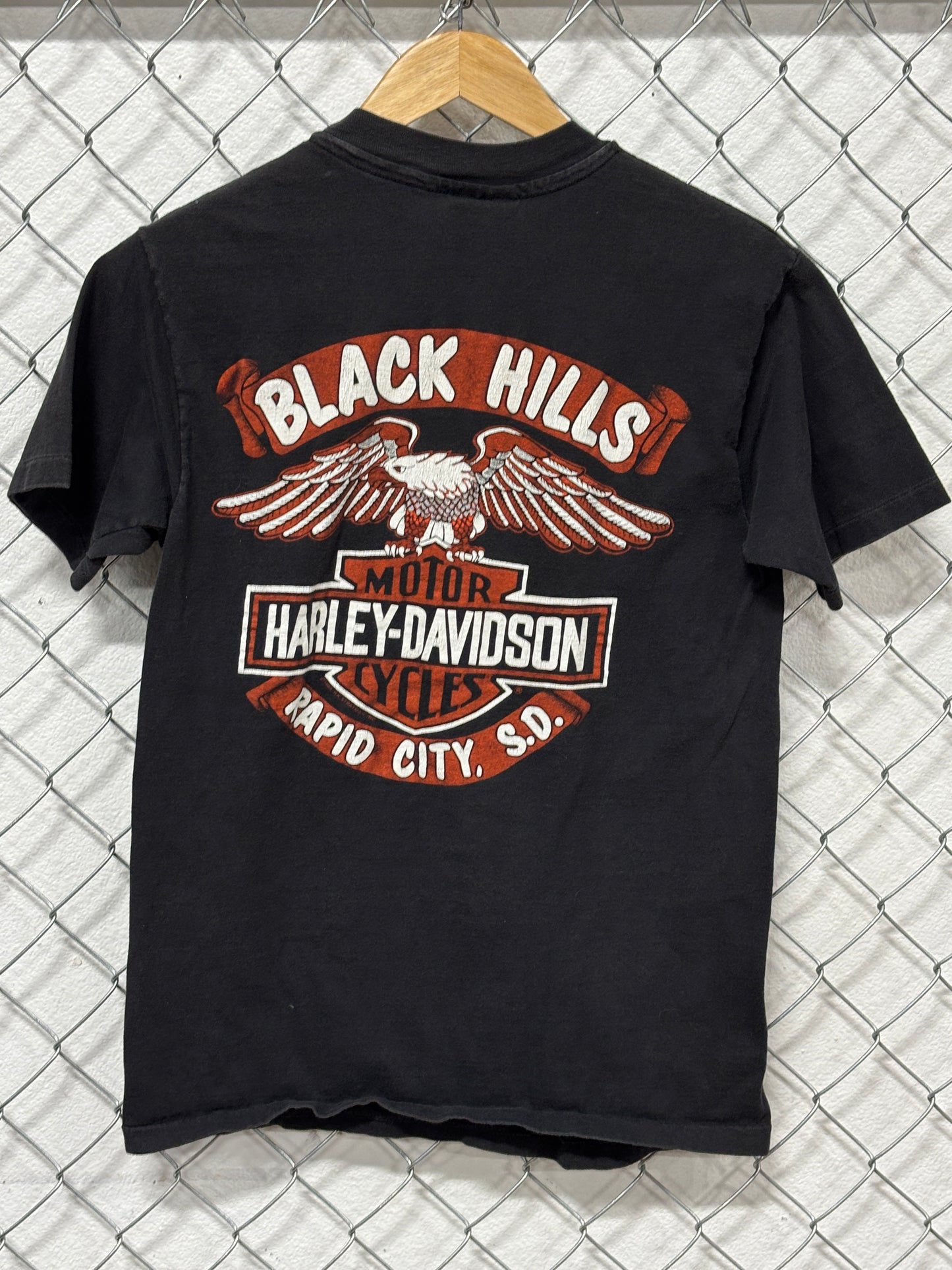 Vintage 90's Harley Davidson Black Hills Rapid City Biker Tee Size Medium