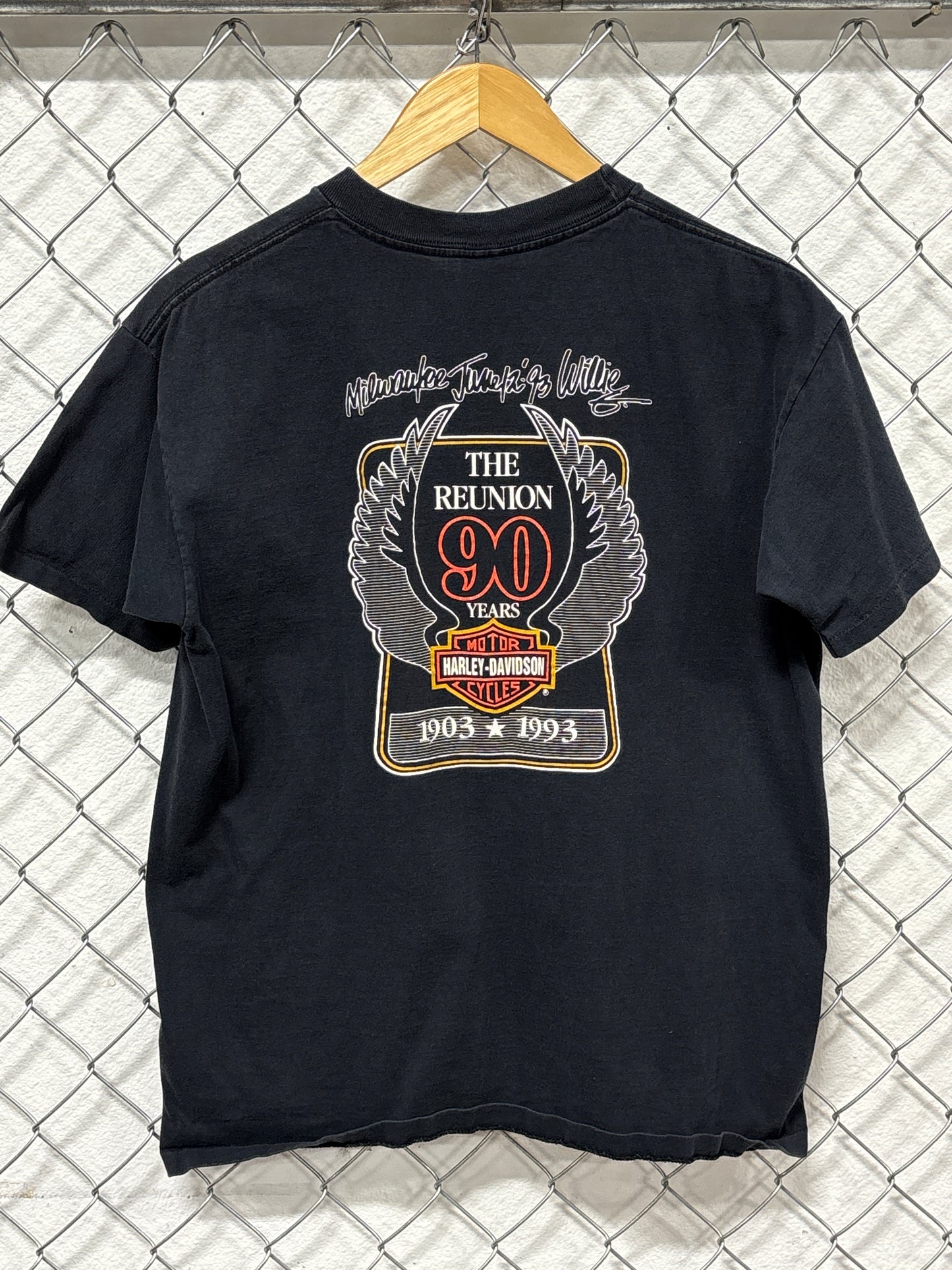 Vintage 1993 Harley Davidson 90 Years Anniversary Biker Tee Size Medium