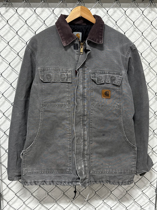 Vintage Carhartt C26 MTL Metal Grey Traditional Workwear Jacket Size Medium