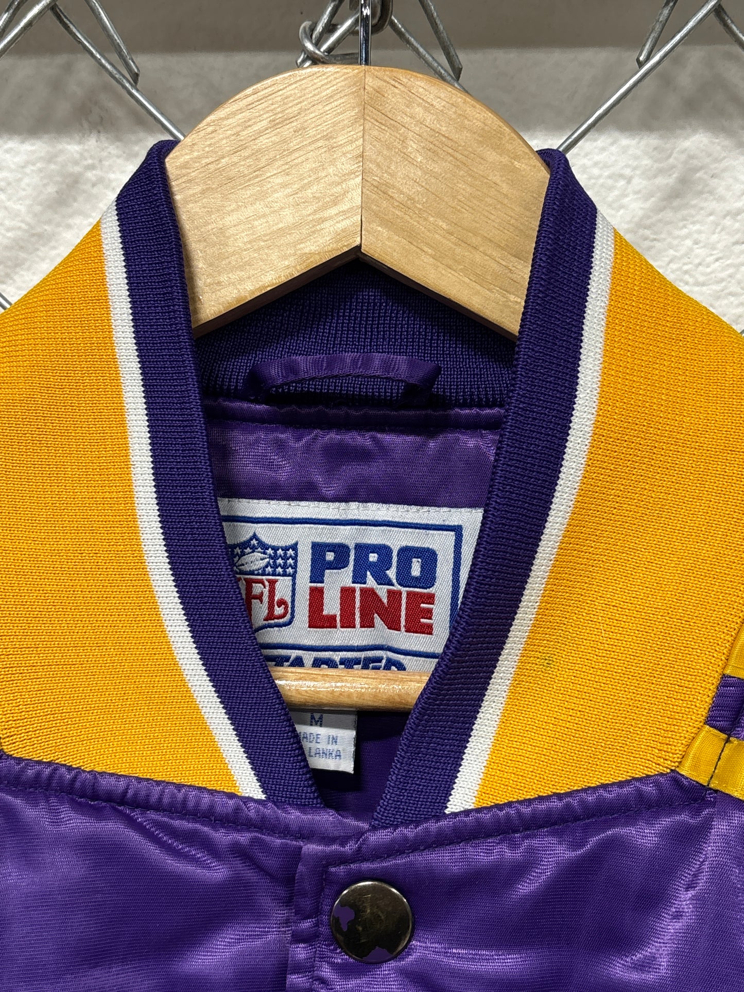 Vintage 90's Starter Pro Line Minnesota Vikings Bomber Jacket Size Medium