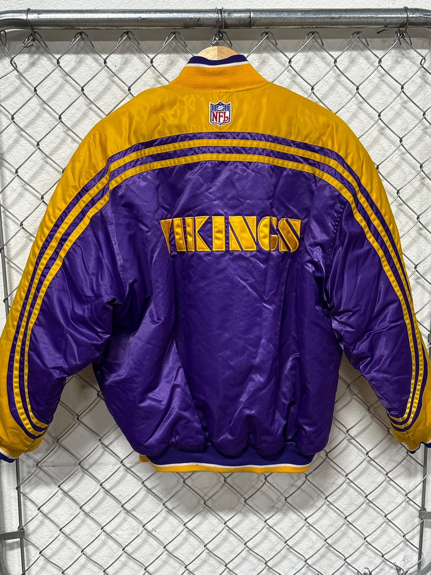Vintage 90's Starter Pro Line Minnesota Vikings Bomber Jacket Size Medium
