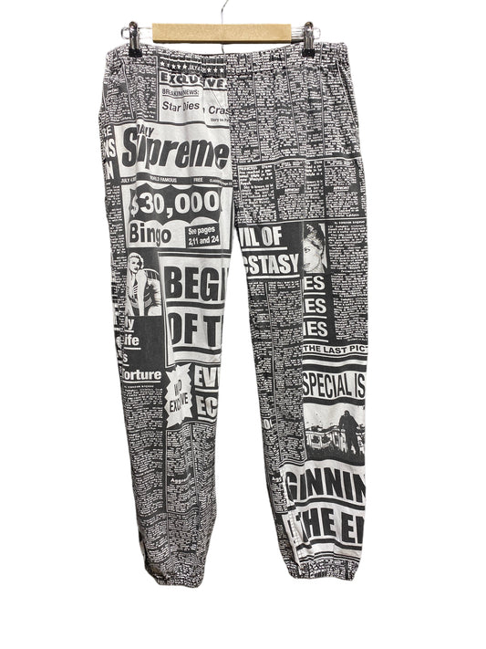 Supreme Newsprint Skate Pant Joggers Size Large