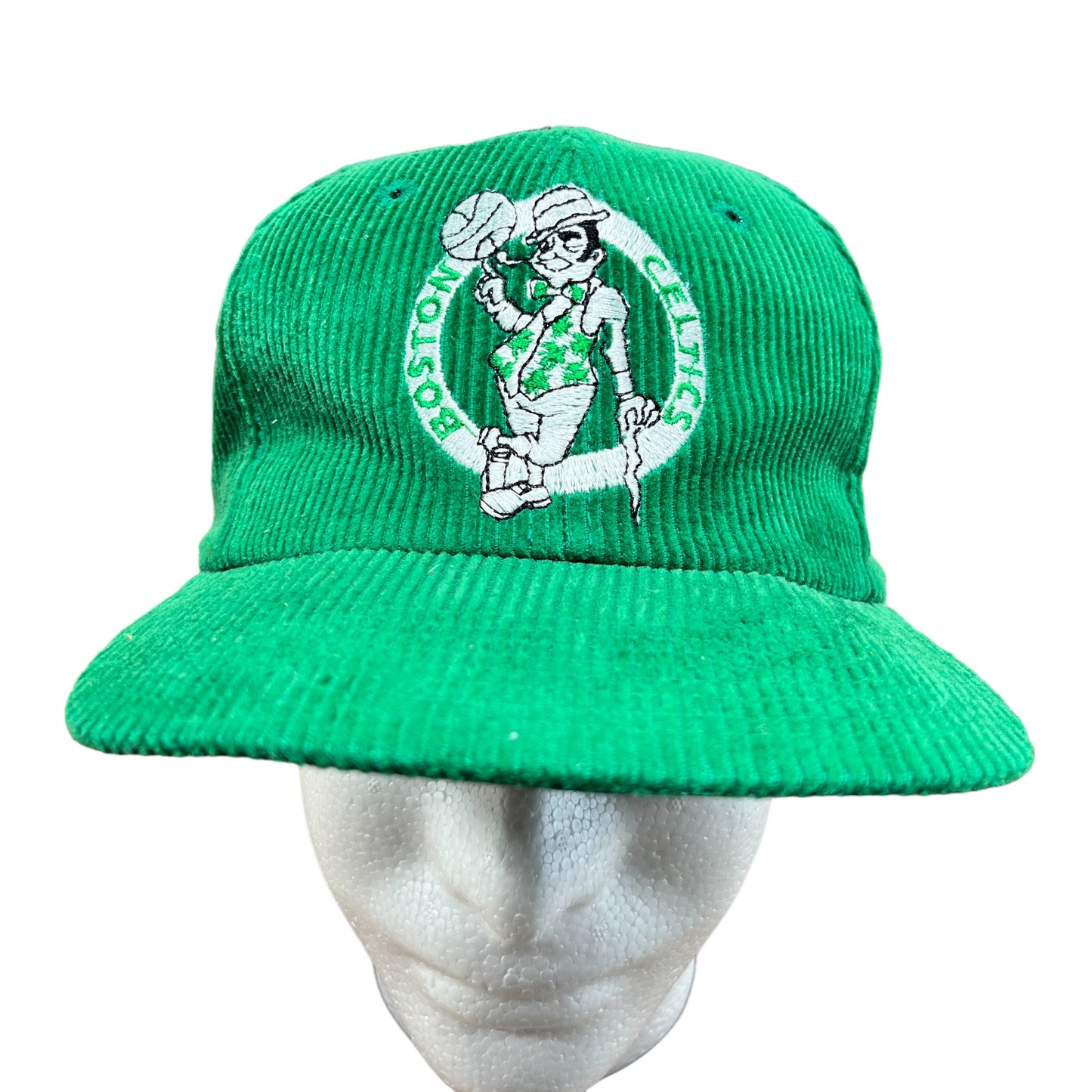 Vintage 80's Boston Celtics Circle Logo Corudroy Snapback Hat