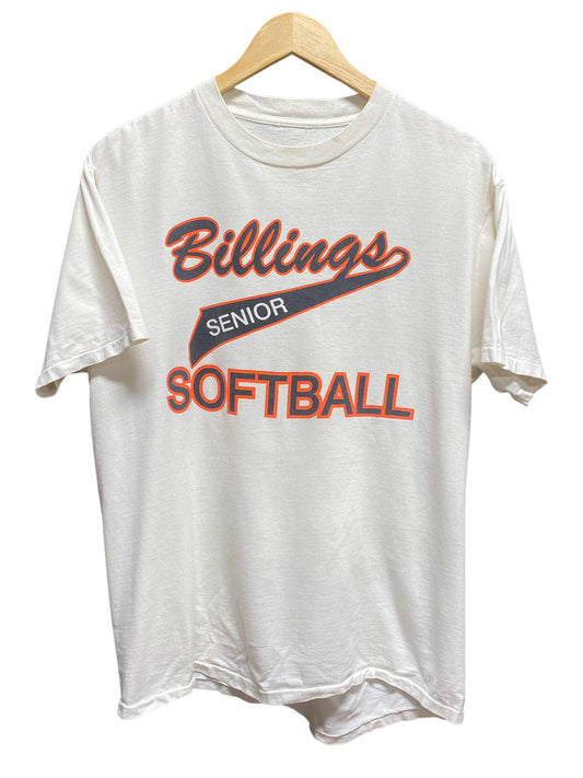 Vintage 90's Billings Senior Softball Sports Tee Size S/M