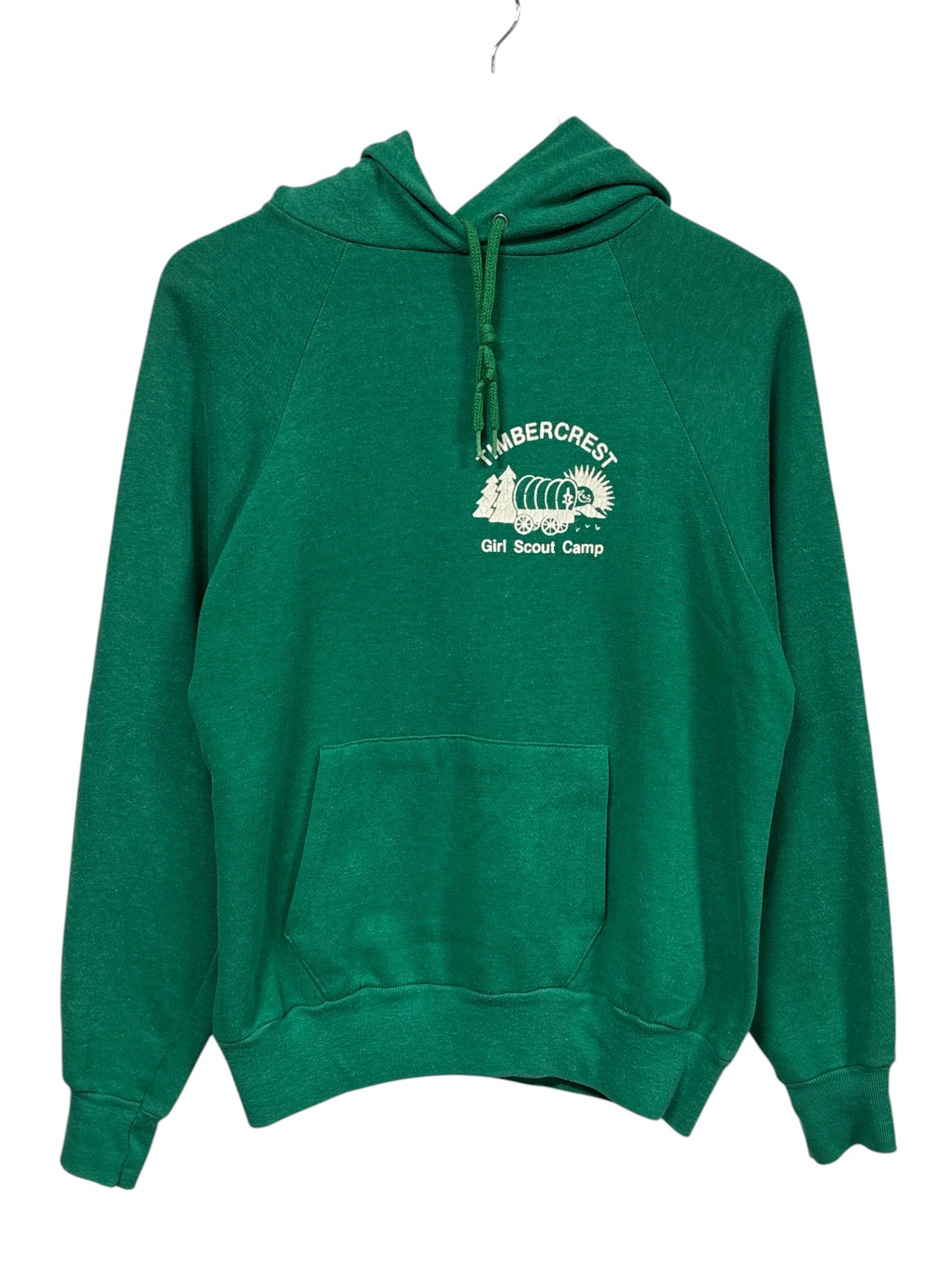 Vintage 80's Timbercrest Girl Scout Camp Green Hoodie Size Medium