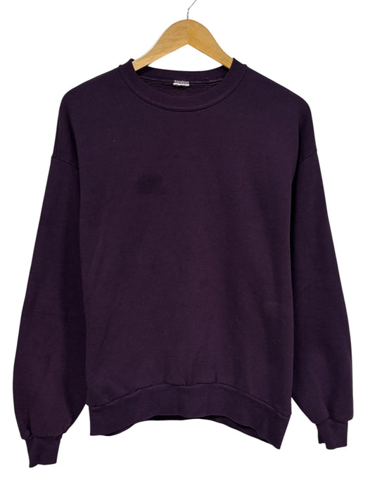Vintage 90's Purple Blank Crewneck Sweater Size Medium