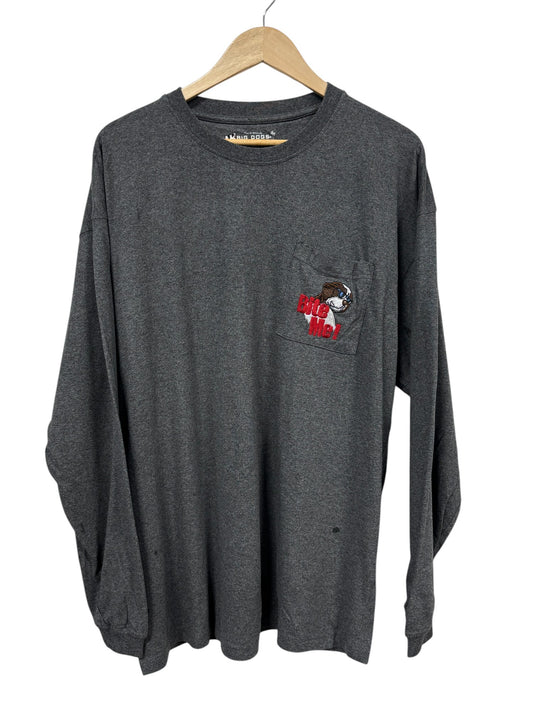 Big Dogs Bite Me Pocket Long Sleeve Shirt Size XL