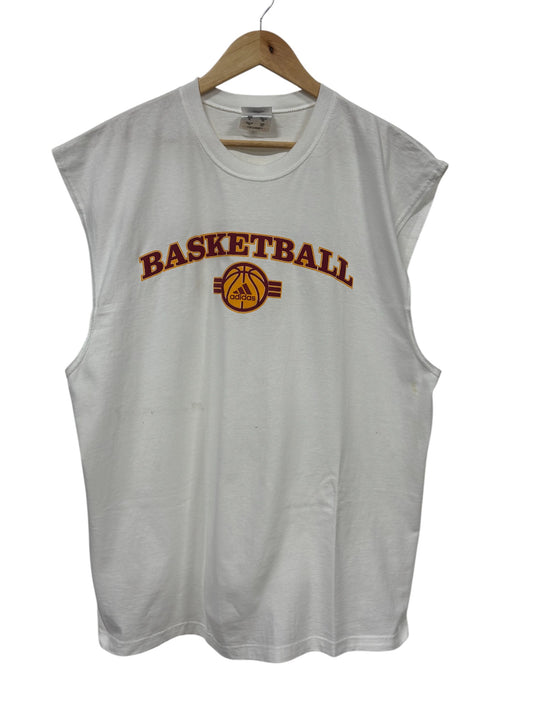 Vintage 00's Adidas Basketball Logo Cutoff Tee Size XL