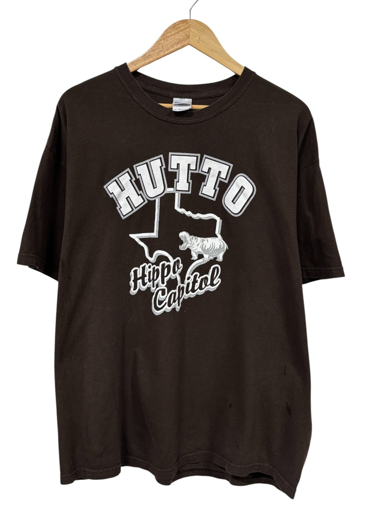 Vintage Texas Hutto Hippo Capital Graphic Tee Size XL