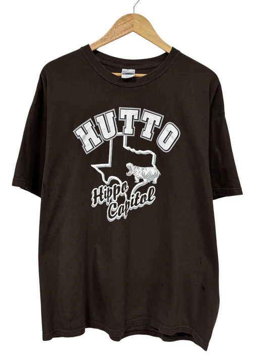 Vintage Texas Hutto Hippo Capital Graphic Tee Size XL