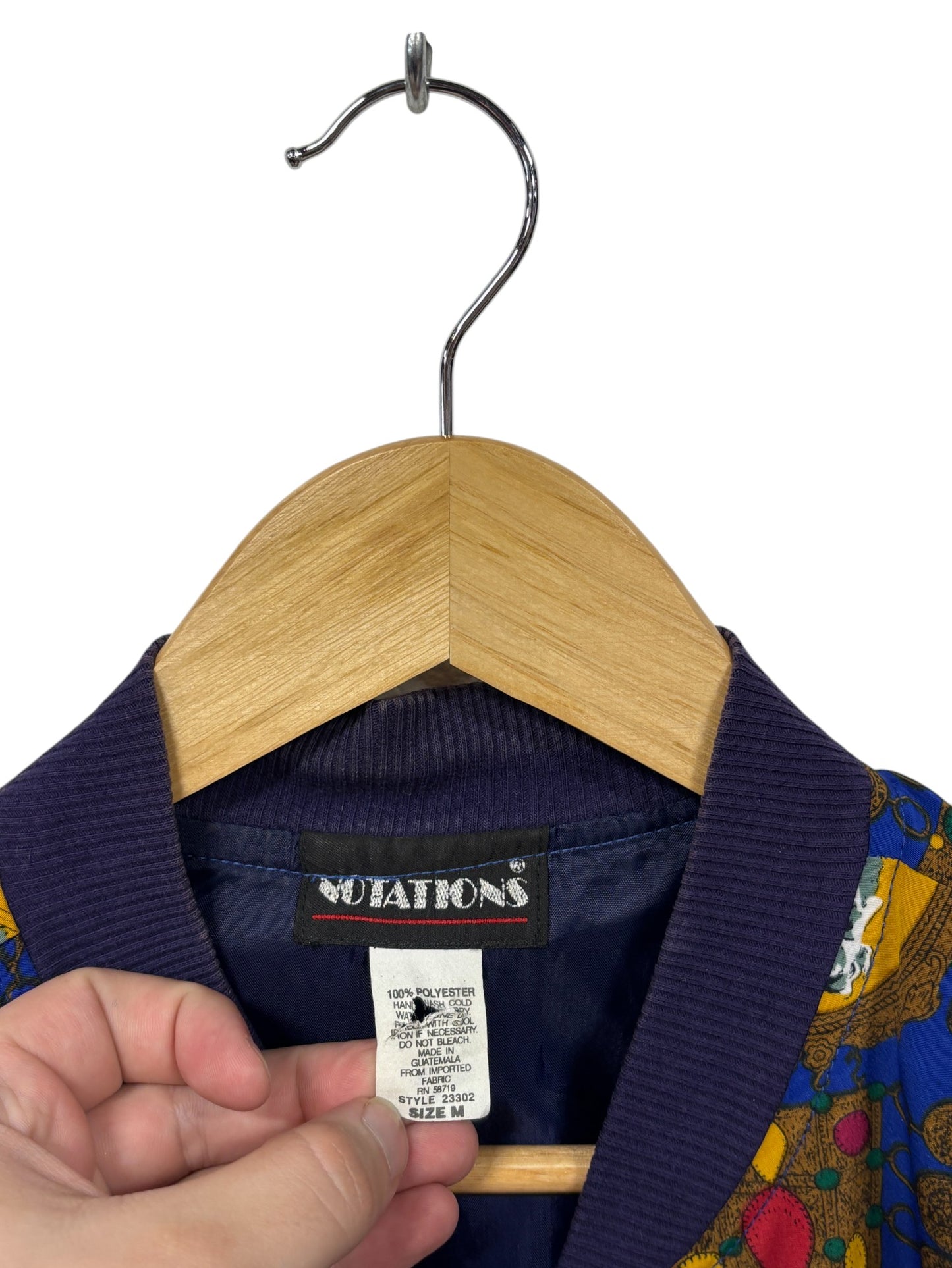 Vintage 90's Notations Greek Gods Bomber Jacket All Over Print Size Medium
