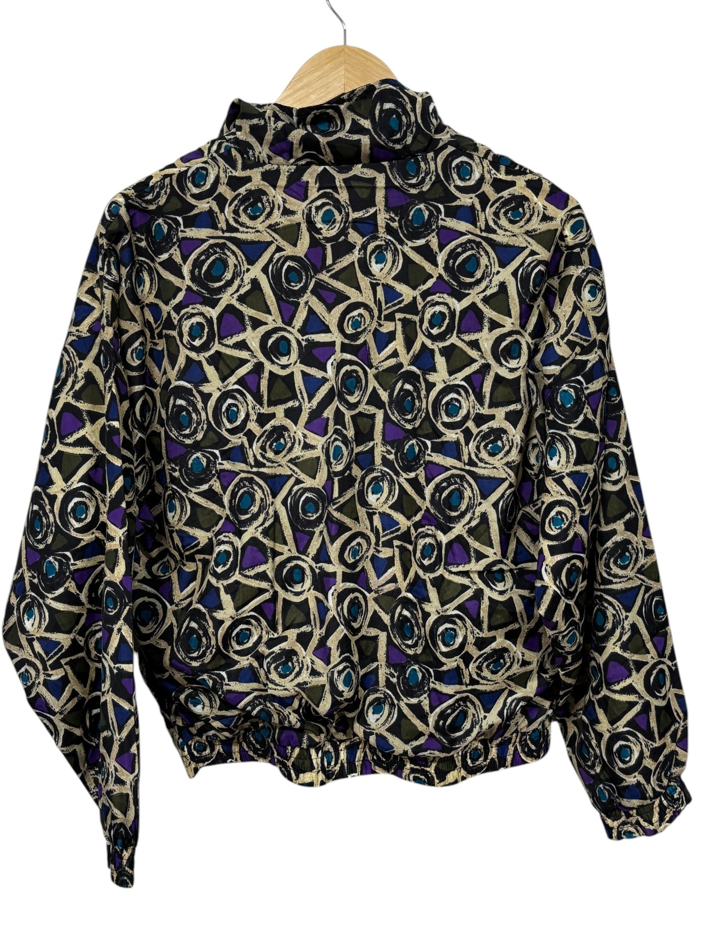 Vintage 90's Reebok All Over Print Geometric Windbreaker Jacket Size Medium