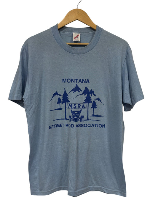 Vintage 90's Montana Street Rod Association Racing Graphic Tee Size XL