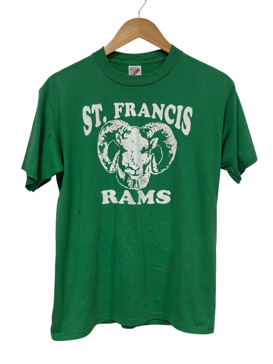 Vintage 90's St. Francis Rams Billings School Mascot Tee Size Medium