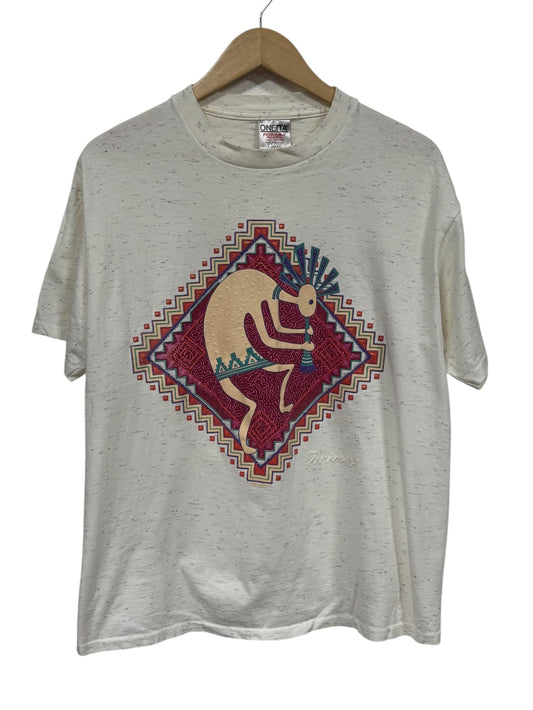 Vintage 90's Oneita Arizona Southwest Native Art Graphic Tee Size Large