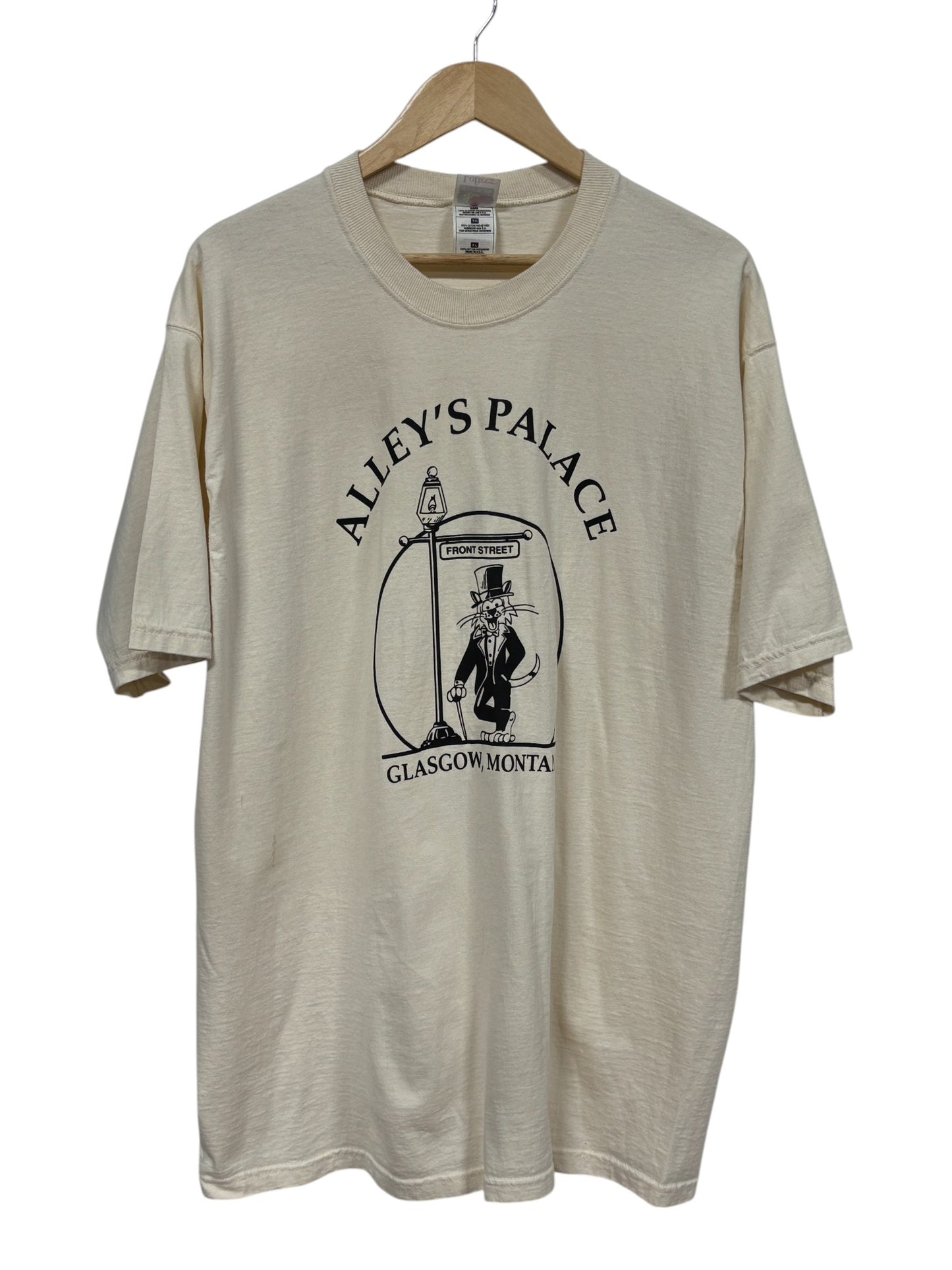 Vintage 90's Alley's Palace Glasgow Montana Bar Graphic Tee Size XL