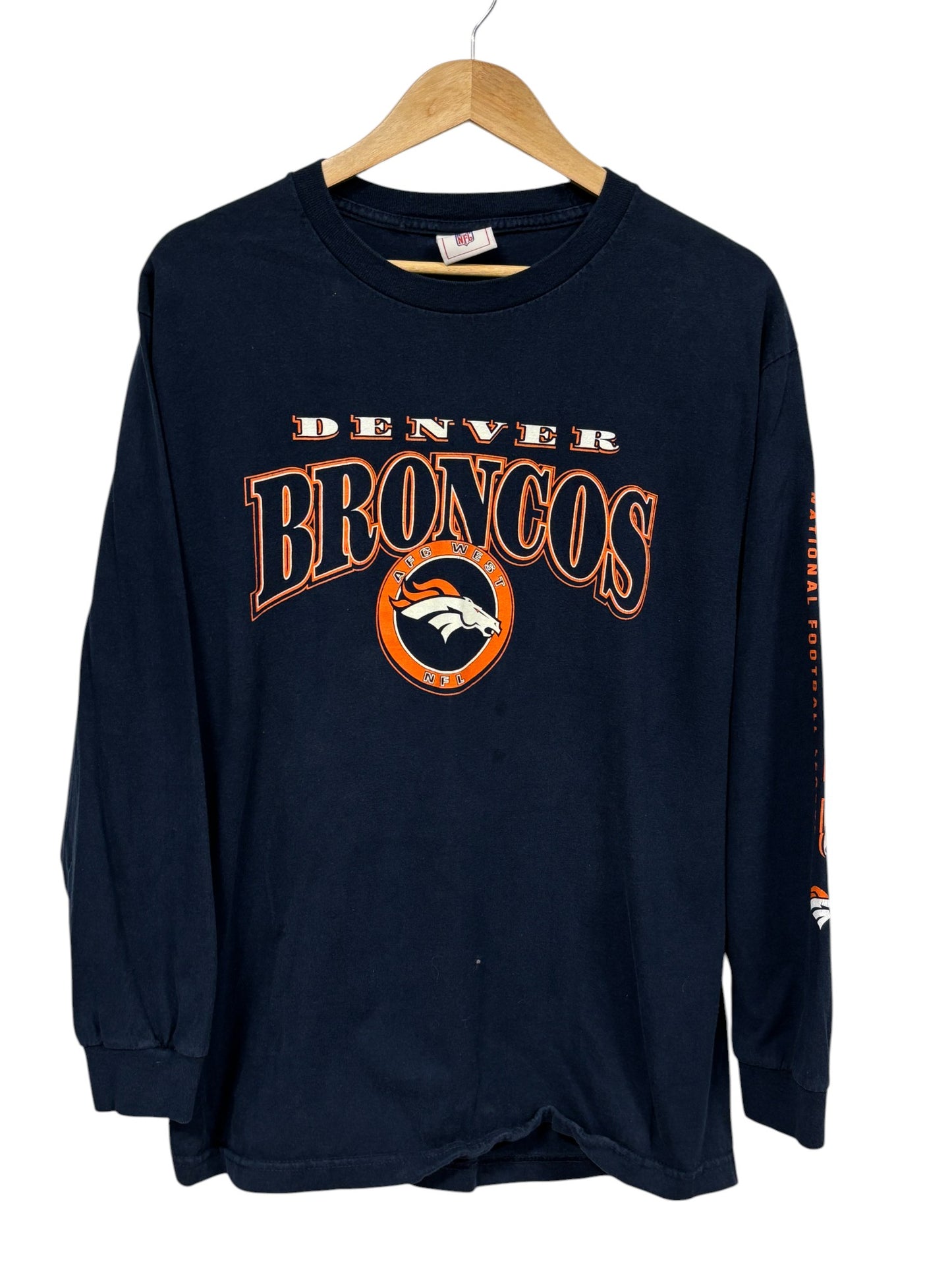Vintage Y2K Denver Broncos NFL Logo Long Sleeve Shirt Size Large
