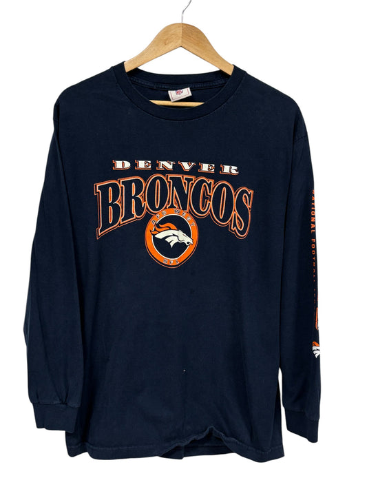 Vintage Y2K Denver Broncos NFL Logo Long Sleeve Shirt Size Large