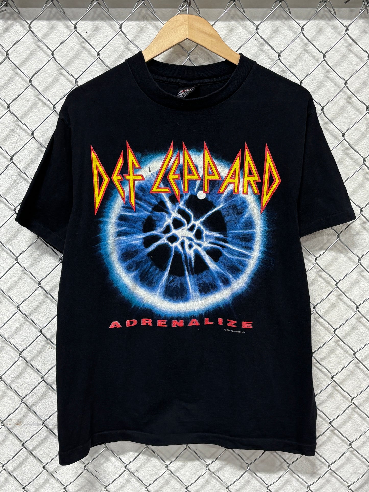 Vintage 90's Giant Def Leppard Adrenalize Band Tour Graphic Tee Size Large