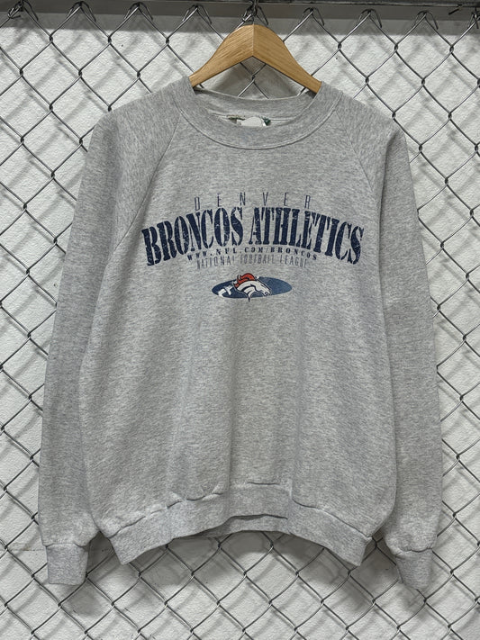 Vintage Y2K Denver Broncos NFL Logo Grey Sweater Size XL