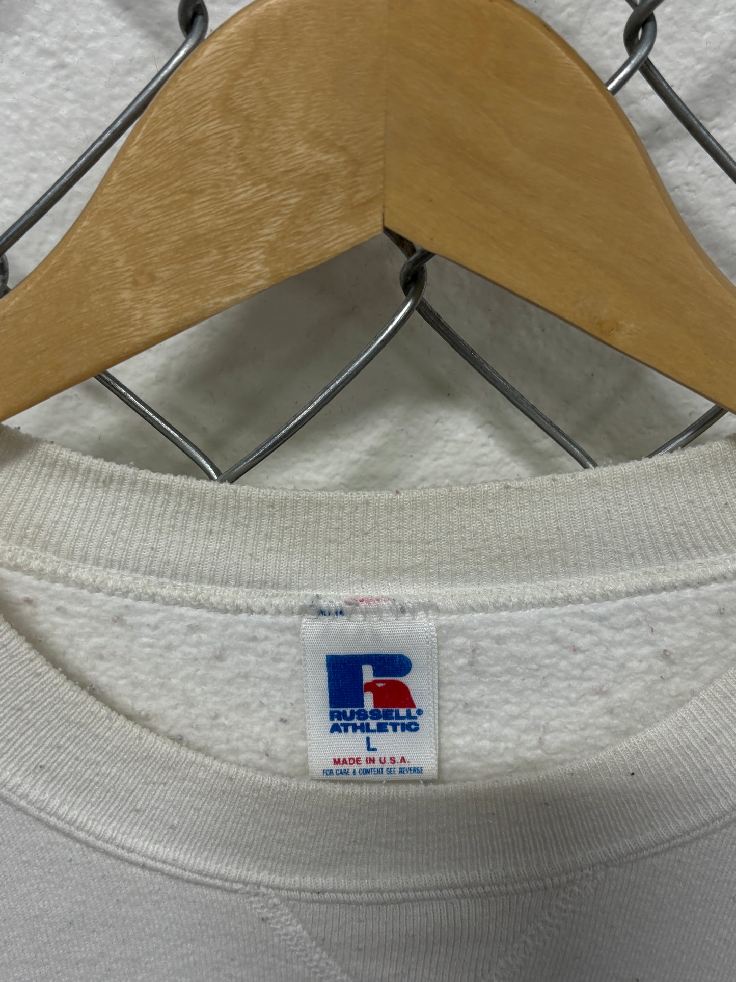 Vintage Super Bowl 22 Denver Broncos San Diego White Sweater Size Large