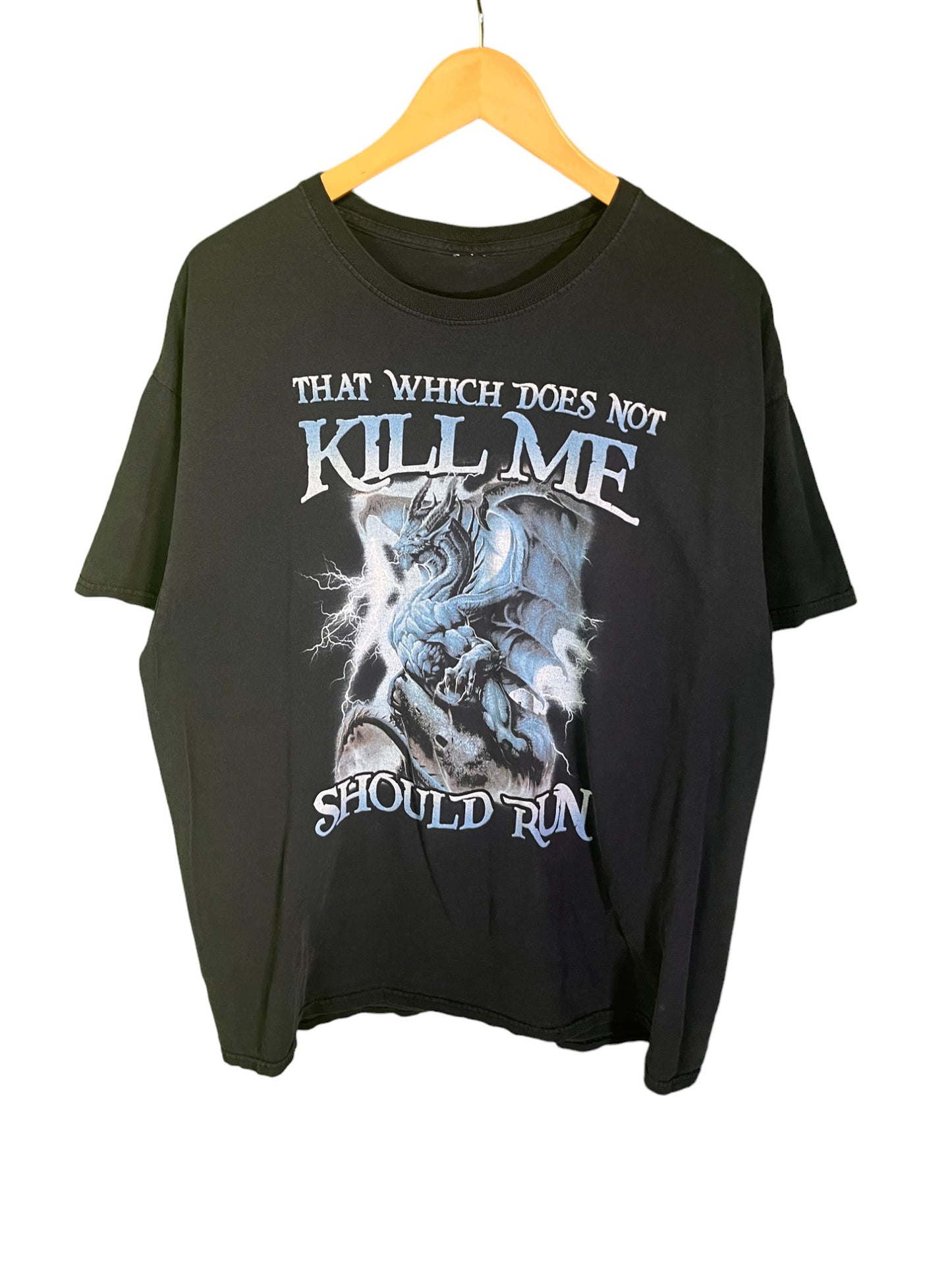 Vintage That Which Does Not Kill Me Dragon Graphic Tee Size Large