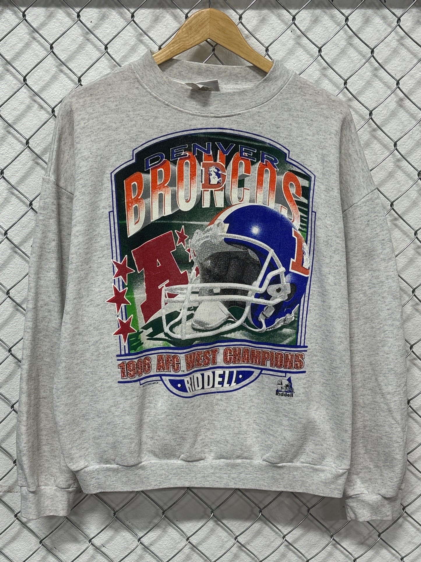 Vintage 1996 Denver Broncos AFC Champions Big Print Sweater Size XL