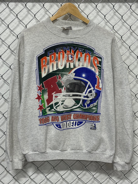 Vintage 1996 Denver Broncos AFC Champions Big Print Sweater Size XL
