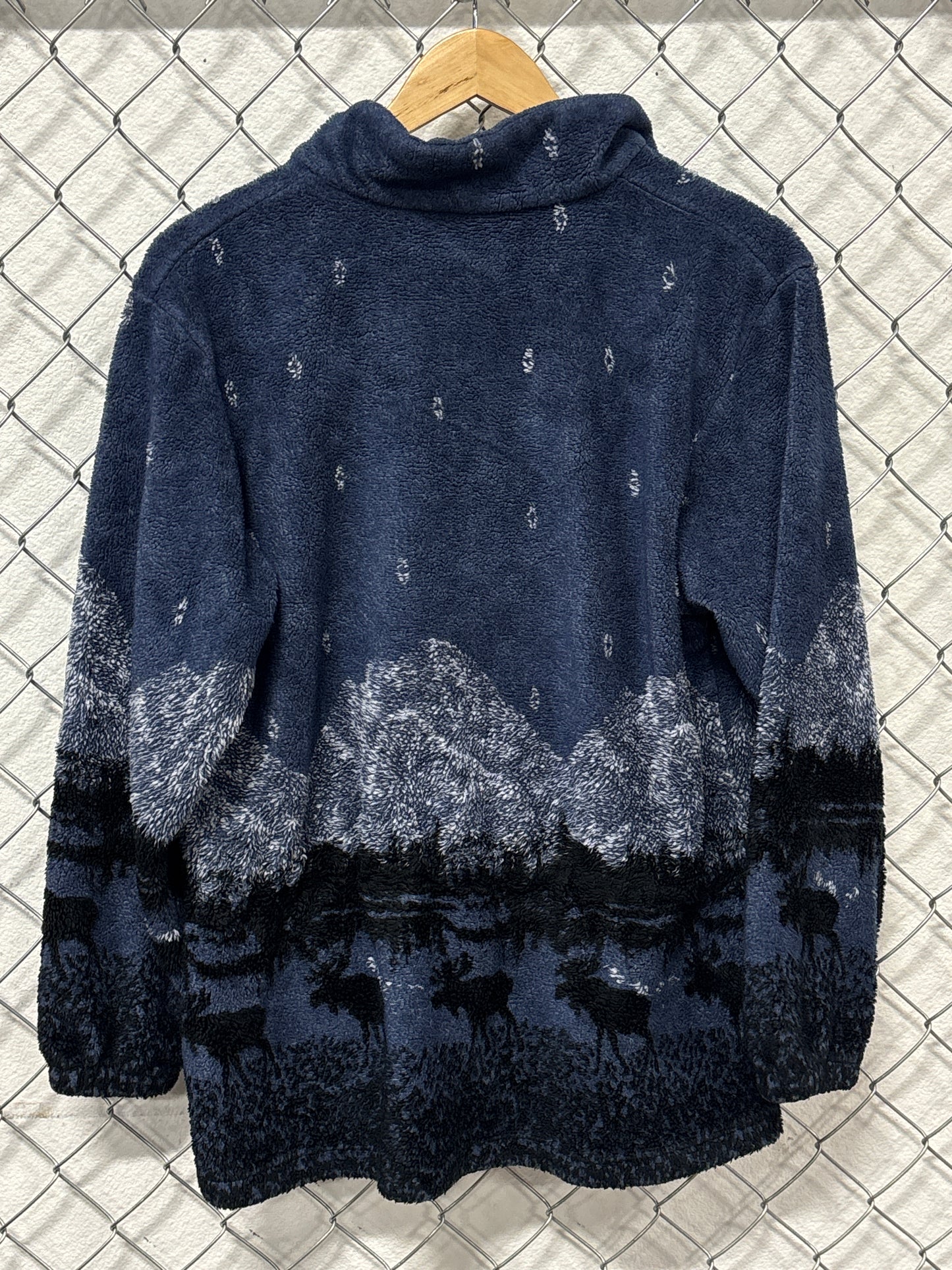 Vintage 90's Black Diamond Nature Mountains Fleece Sweater Size Large